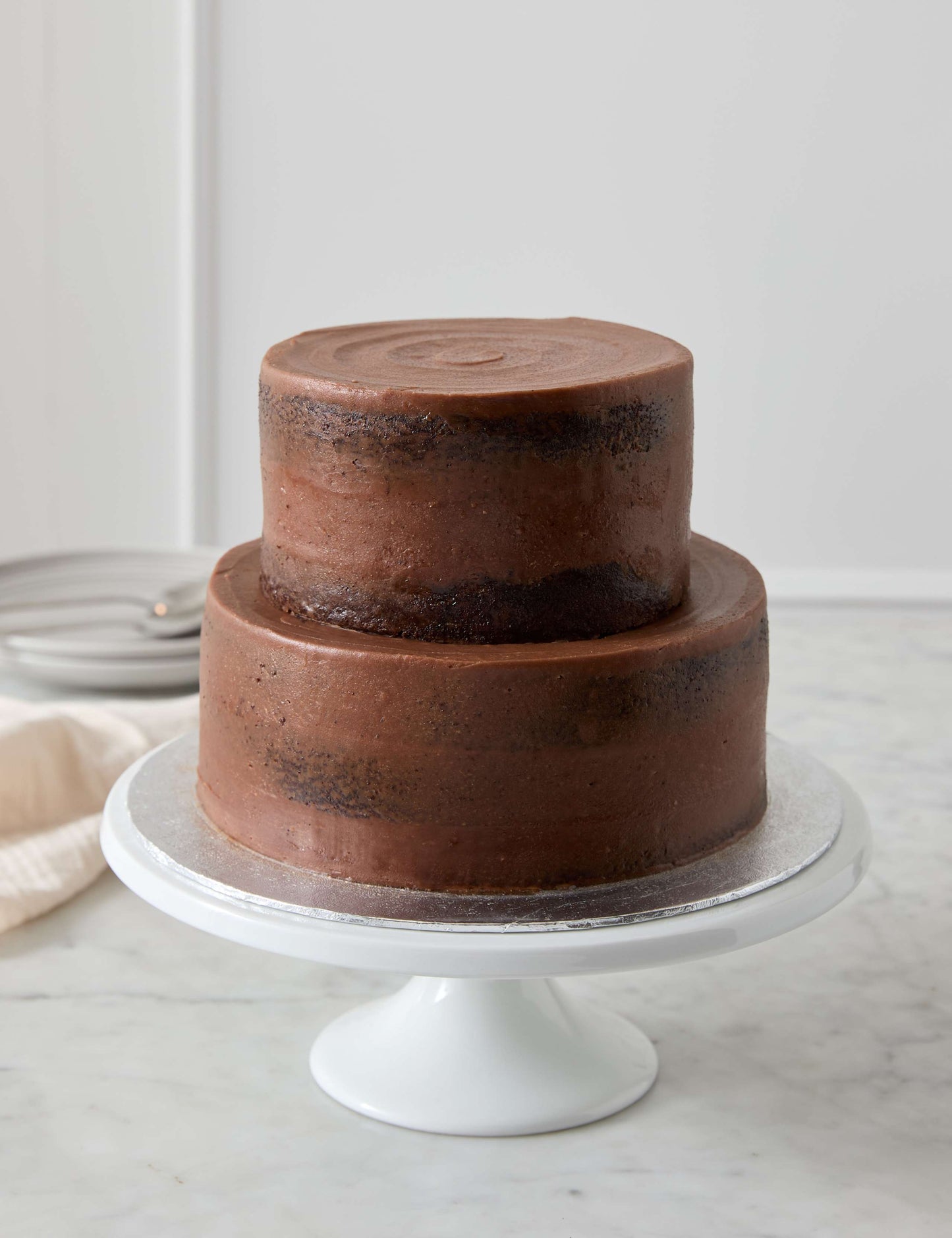 Chocolate Two Tier Naked Cake (Serves 36)