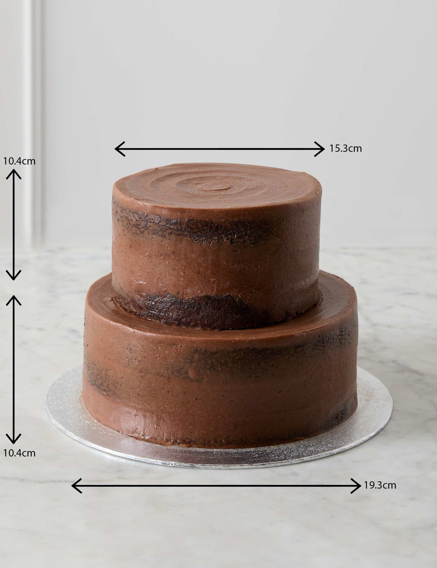 Chocolate Two Tier Naked Cake (Serves 36)