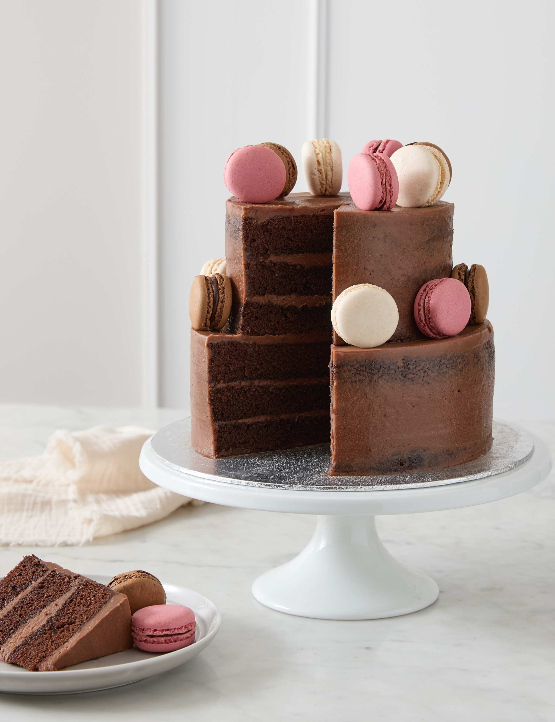 Chocolate Two Tier Naked Cake (Serves 36)