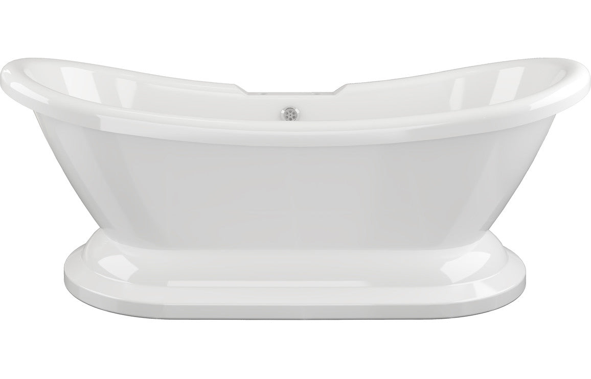 Claudius Freestanding 1760x700x720mm 2TH Bath w/Base - White