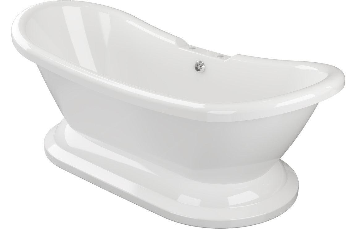 Claudius Freestanding 1760x700x720mm 2TH Bath w/Base - White