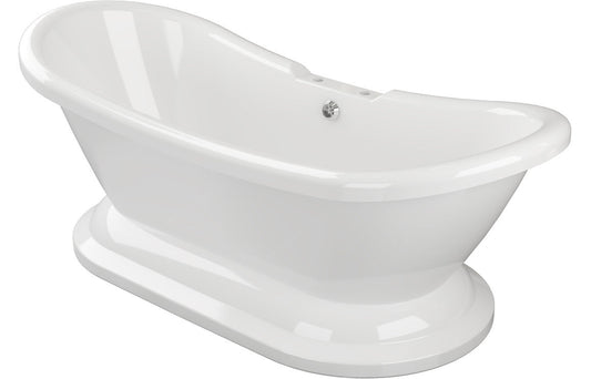 Claudius Freestanding 1760x700x720mm 2TH Bath w/Base - White