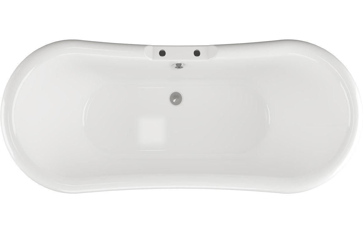 Claudius Freestanding 1760x700x720mm 2TH Bath w/Base - White