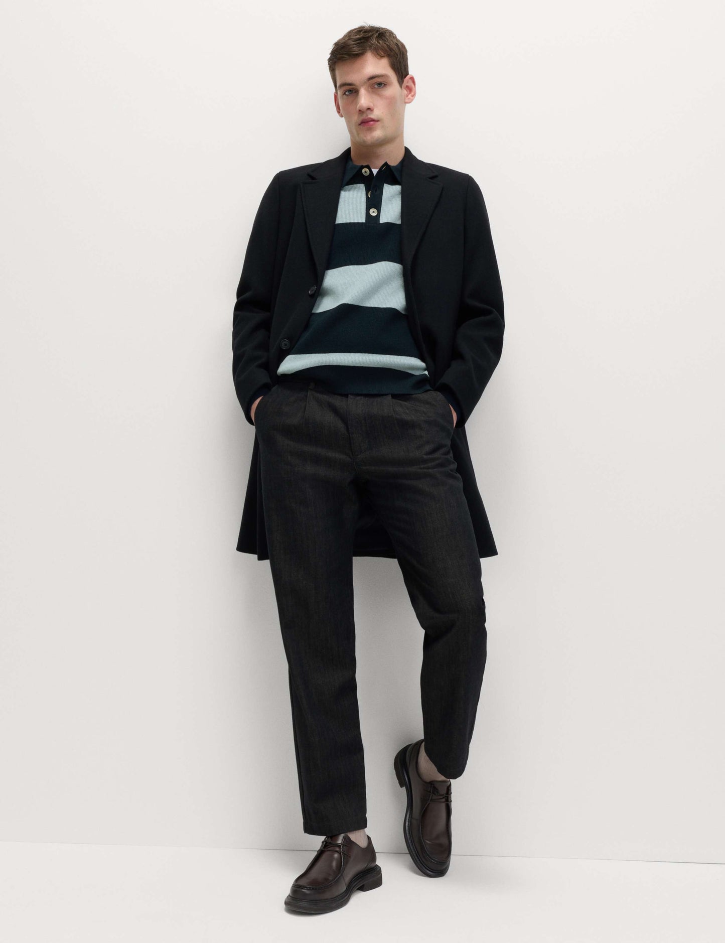 Cotton Blend Striped Rugby Shirt