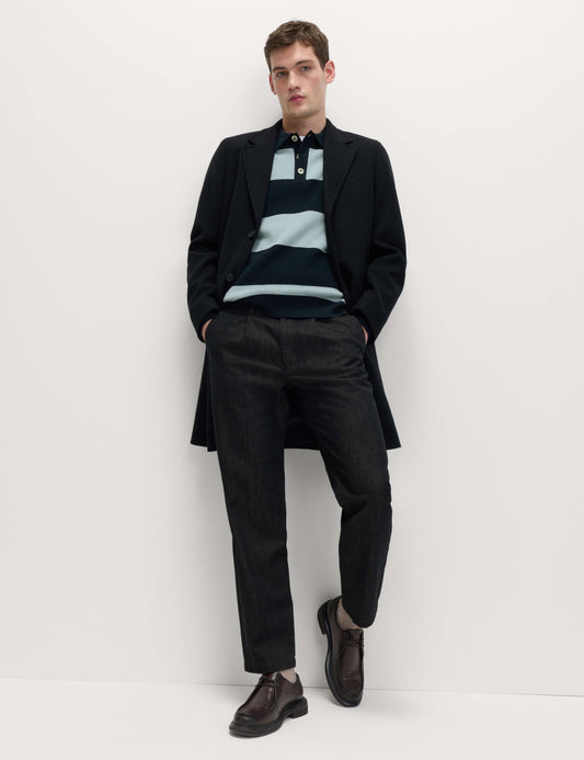 Cotton Blend Striped Rugby Shirt