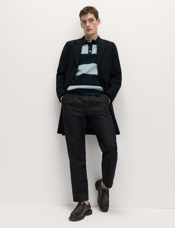 Cotton Blend Striped Rugby Shirt