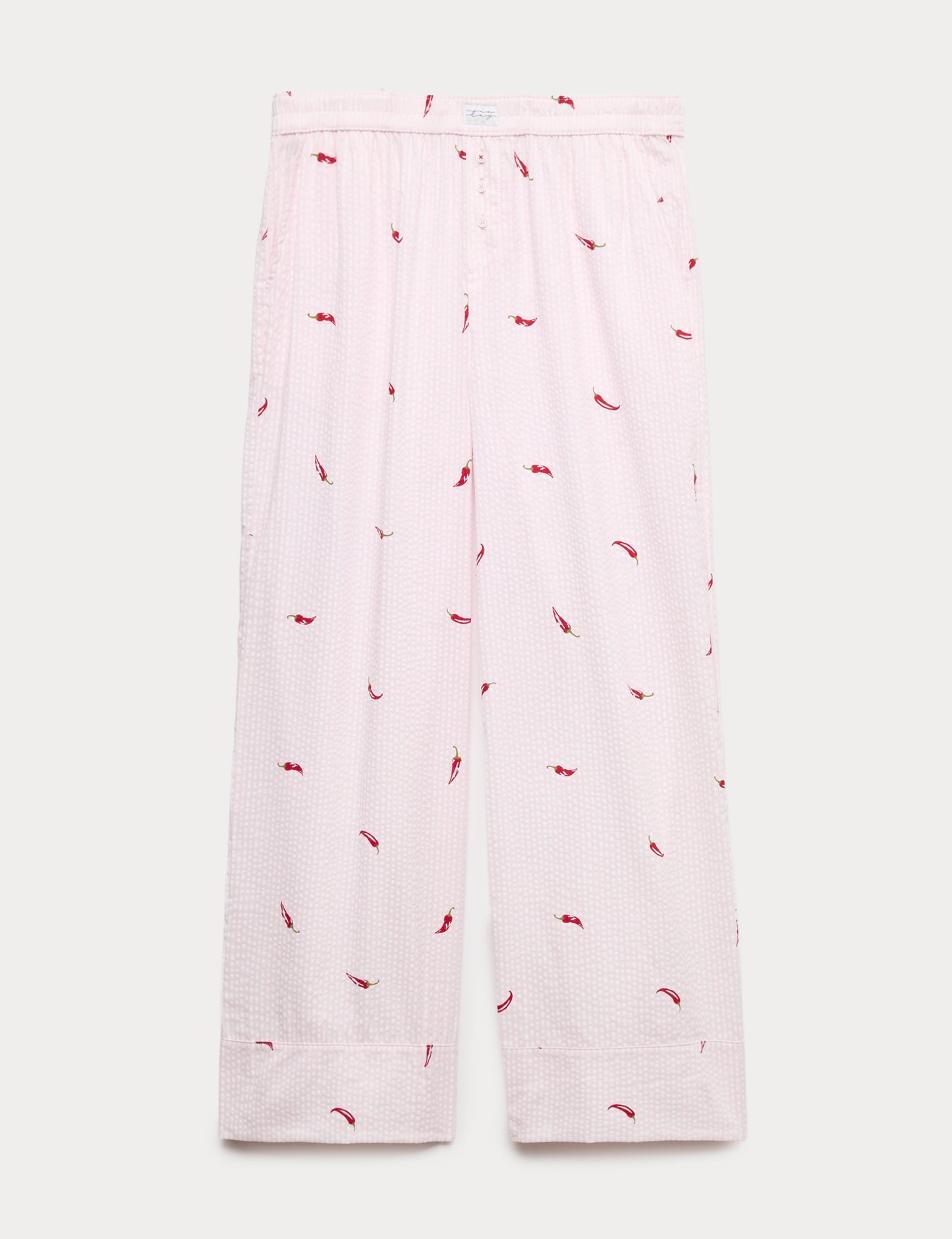 Cotton Modal Seersucker Chilli Pyjama Bottoms