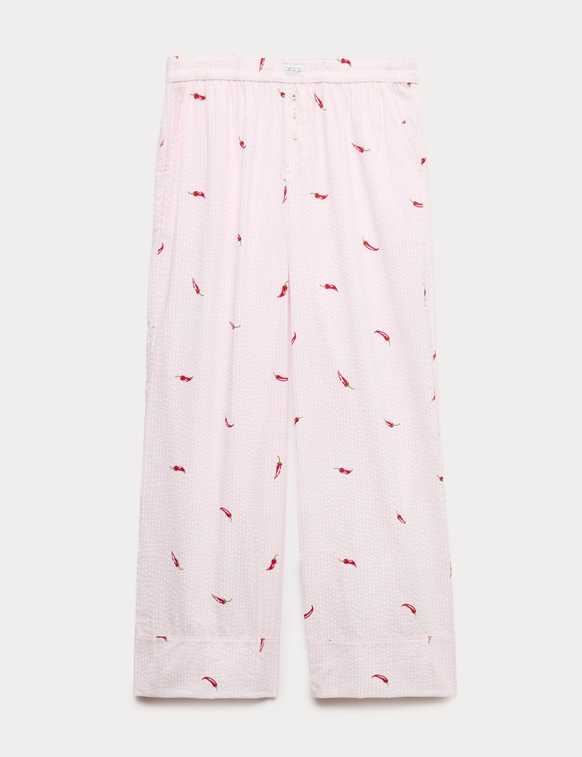 Cotton Modal Seersucker Chilli Pyjama Bottoms