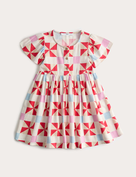 Cotton Rich Patchwork Dress (2-10 Yrs)