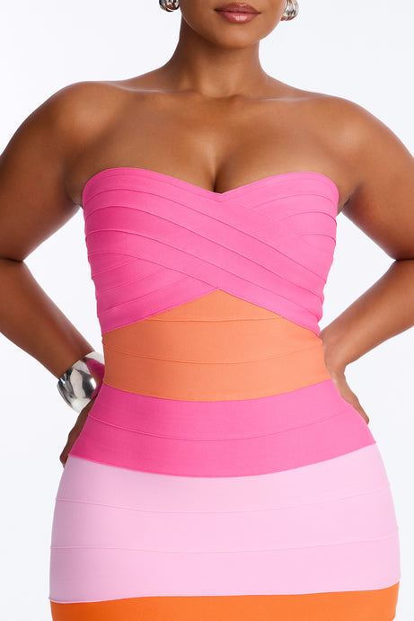 Major Moment Colorblock Bandage Maxi Dress