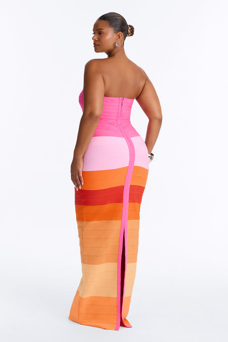 Major Moment Colorblock Bandage Maxi Dress