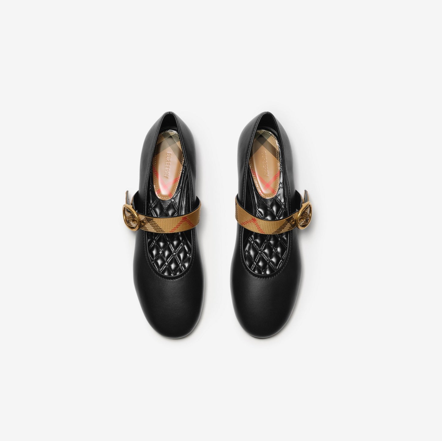 Check Strap Leather Robin Ballerinas