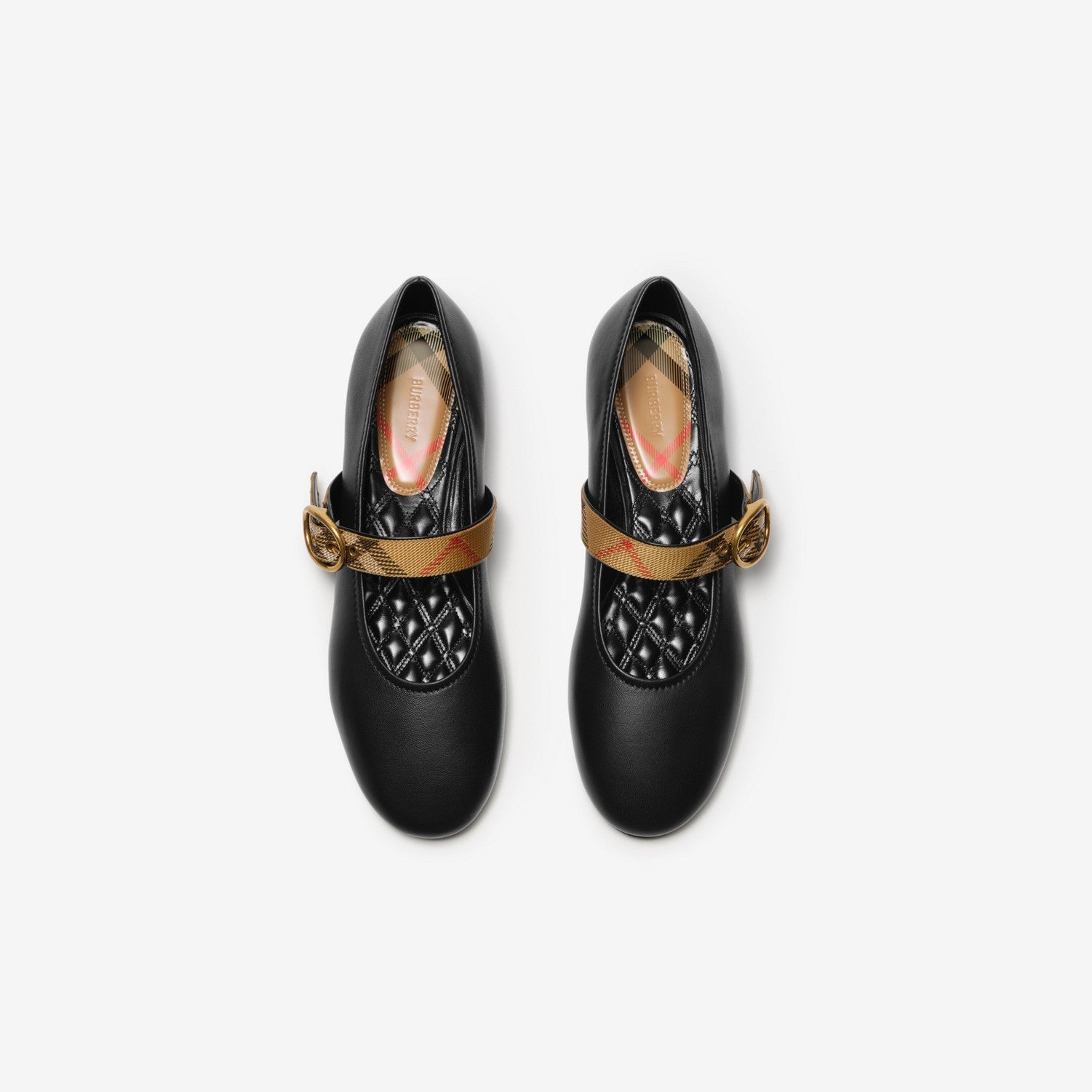 Check Strap Leather Robin Ballerinas