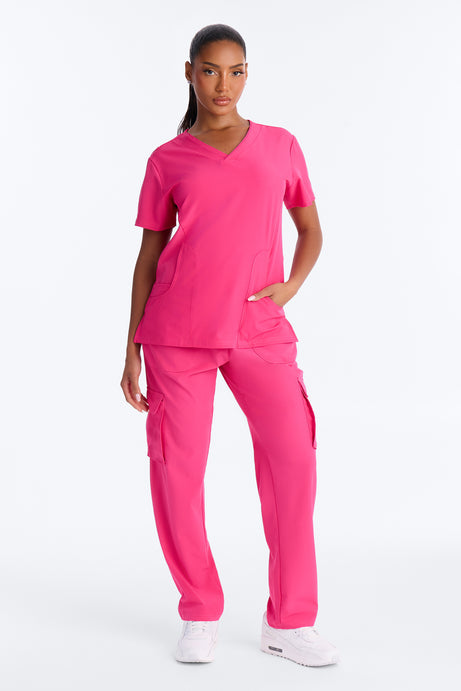 Gentle Care Uniform Scrub Pant Set - Fuchsia