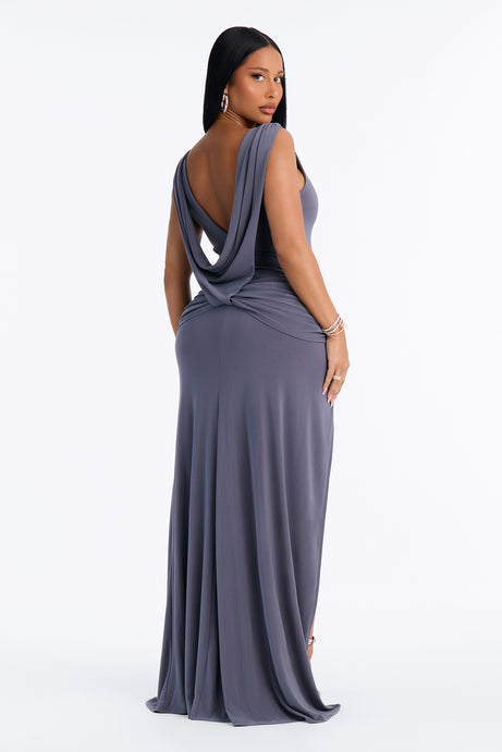 Stay Late Draped Maxi Dress