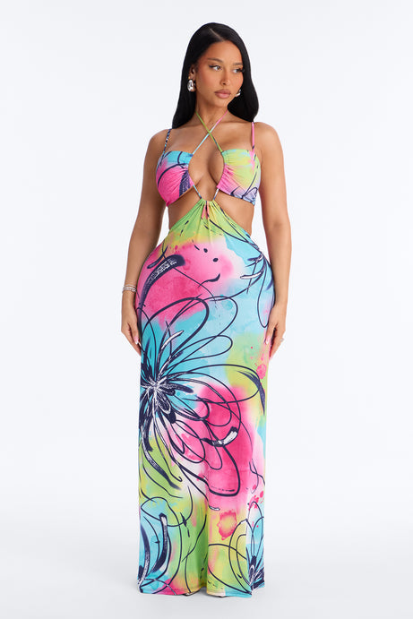 Breaking Necks Cut Out Maxi Dress