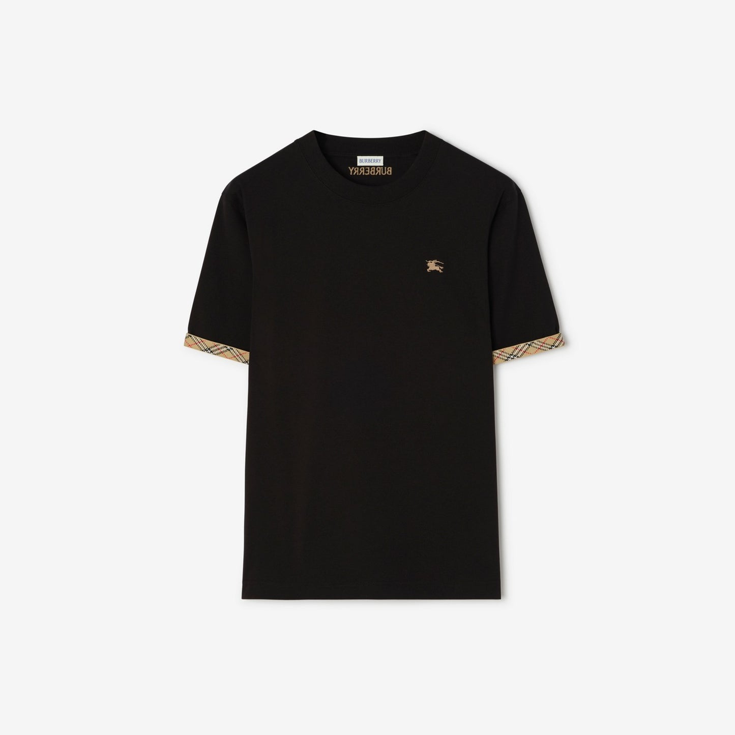 Check Trim Cotton T-shirt