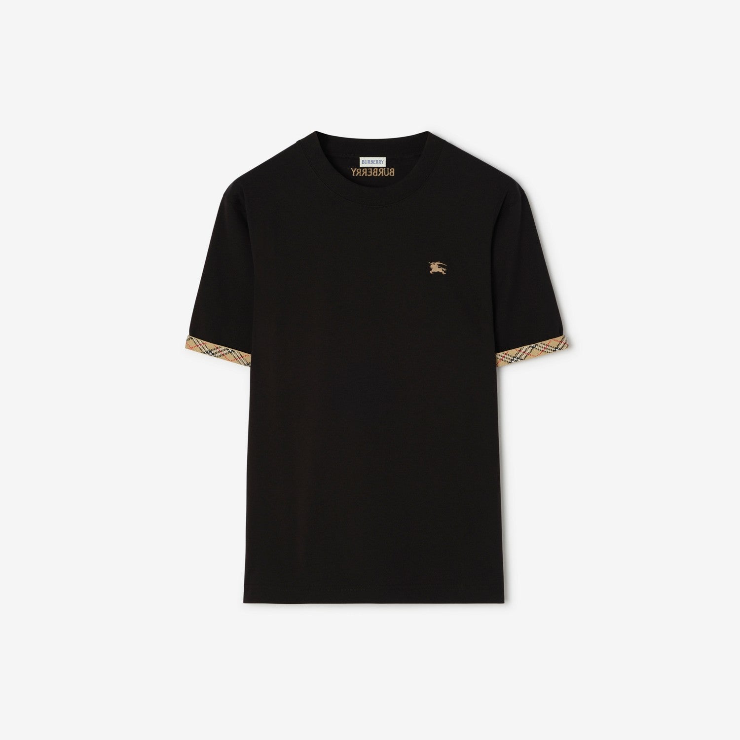 Check Trim Cotton T-shirt
