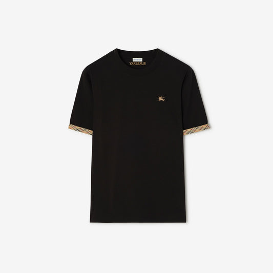 Check Trim Cotton T-shirt