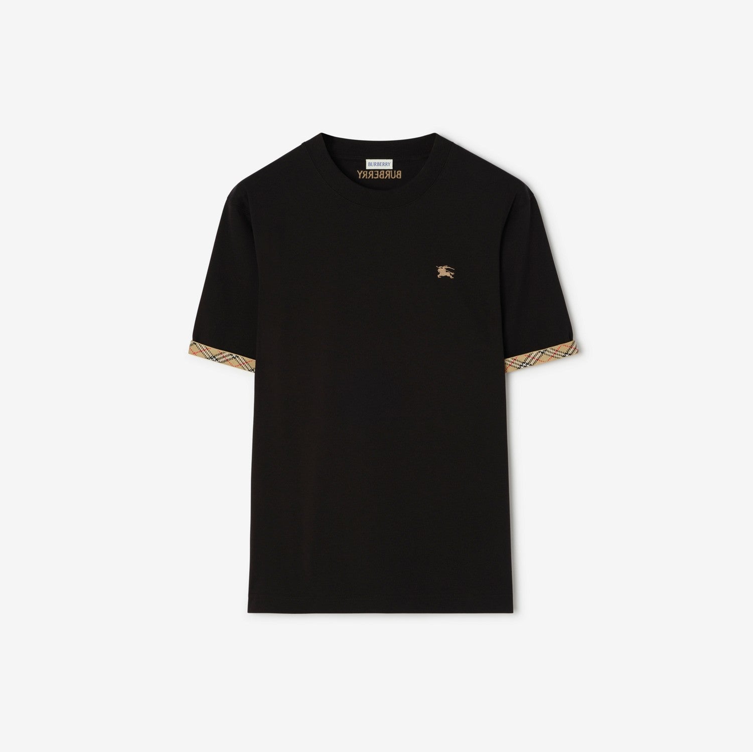 Check Trim Cotton T-shirt