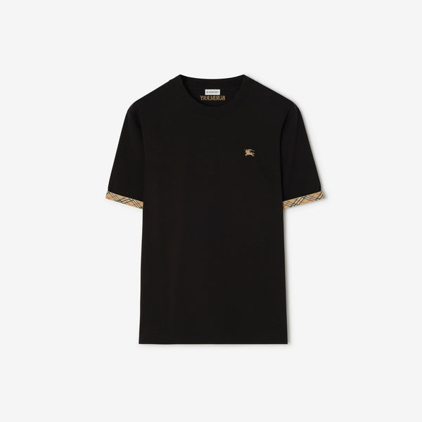 Check Trim Cotton T-shirt
