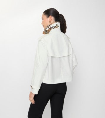 Cropped Tropical Gabardine Mayfair Trench Jacket