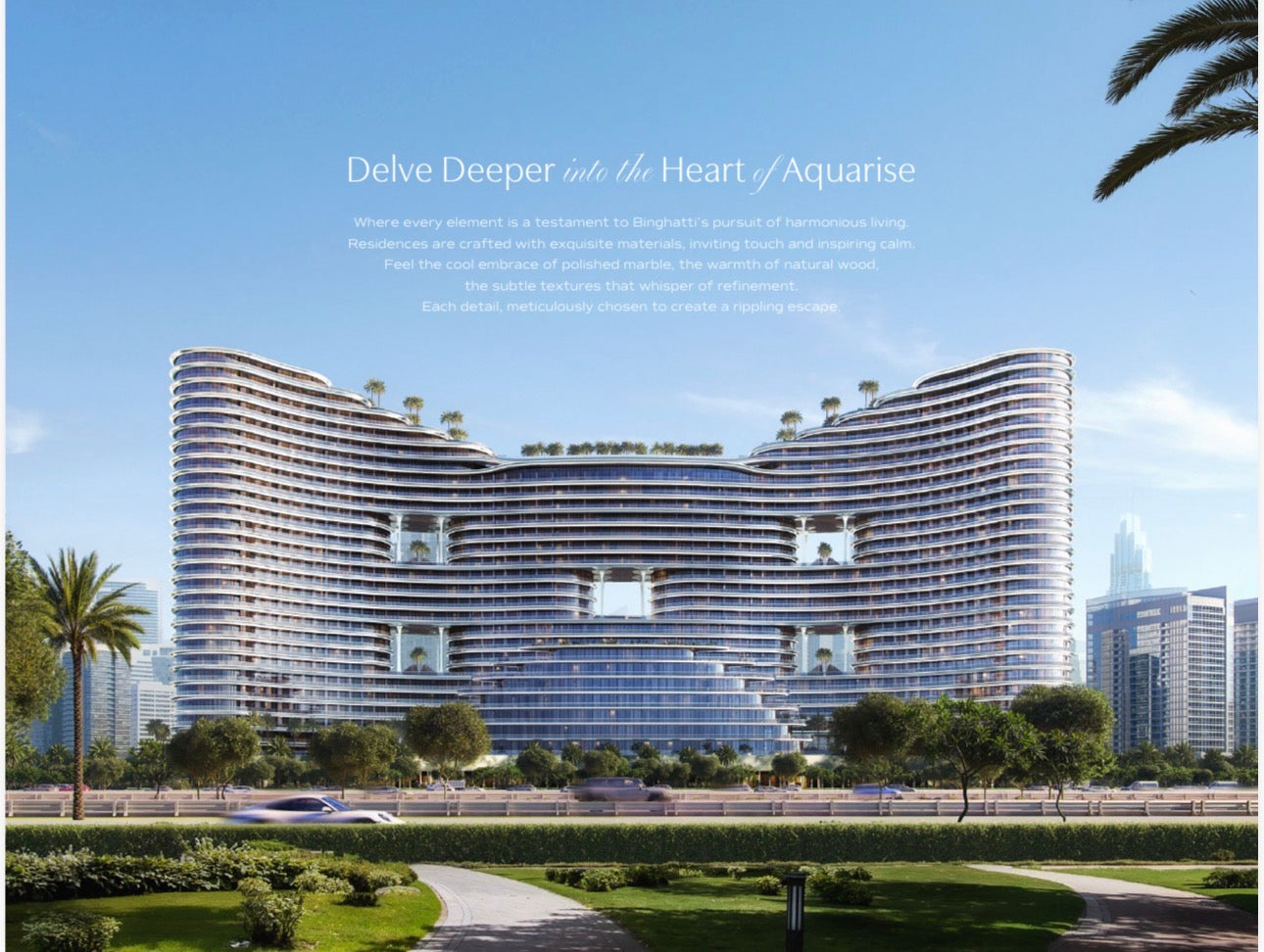 Aquarise — Studio 1 2 3 4 Bedroom Ultra Luxury Residences — Retail Units — Residential Lifestyle Masterpiece — Dubai UAE