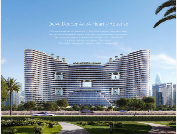 Aquarise — Studio 1 2 3 4 Bedroom Ultra Luxury Residences — Retail Units — Residential Lifestyle Masterpiece — Dubai UAE