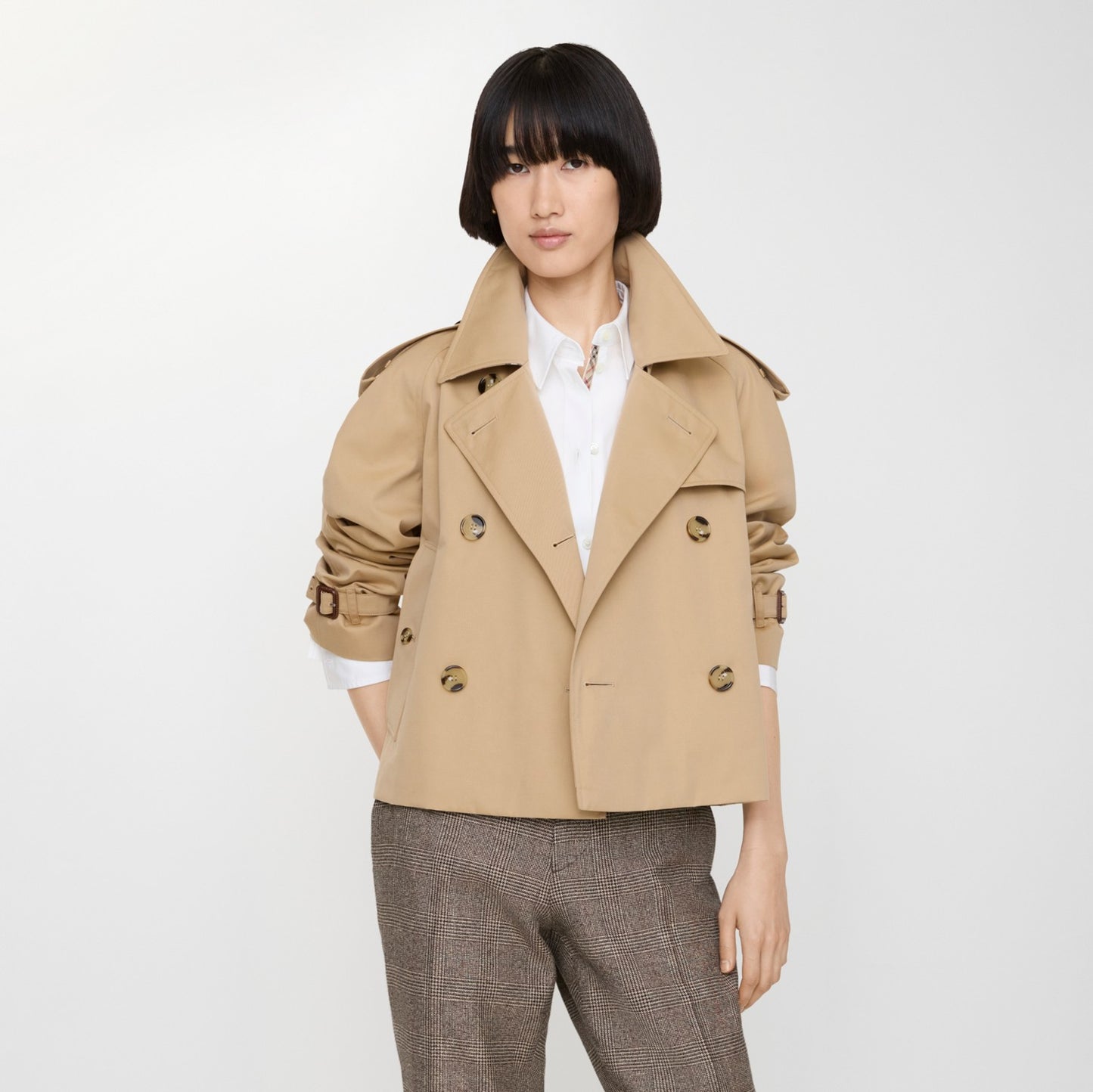 Cropped Gabardine Mayfair Trench Jacket