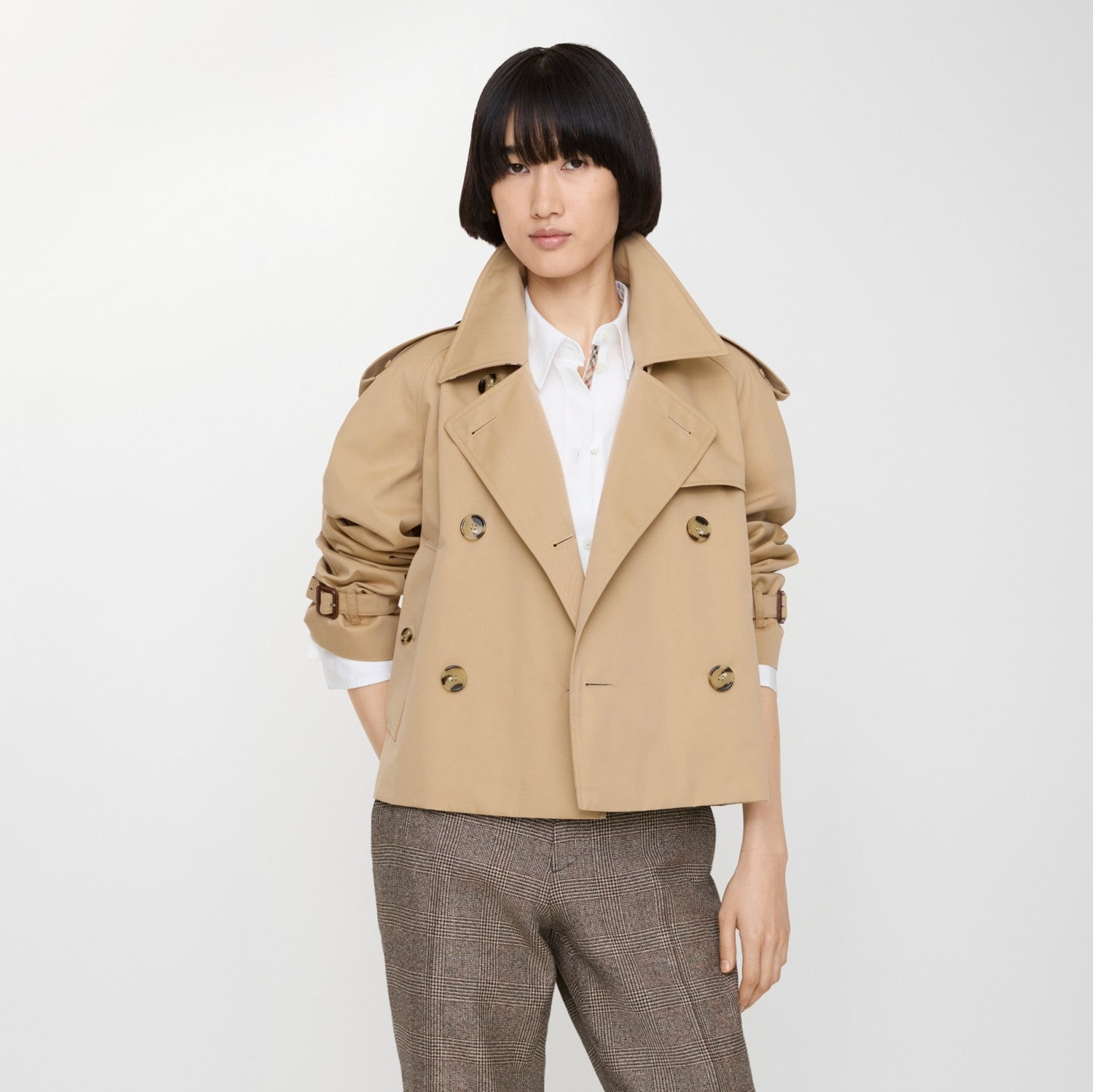Cropped Gabardine Mayfair Trench Jacket