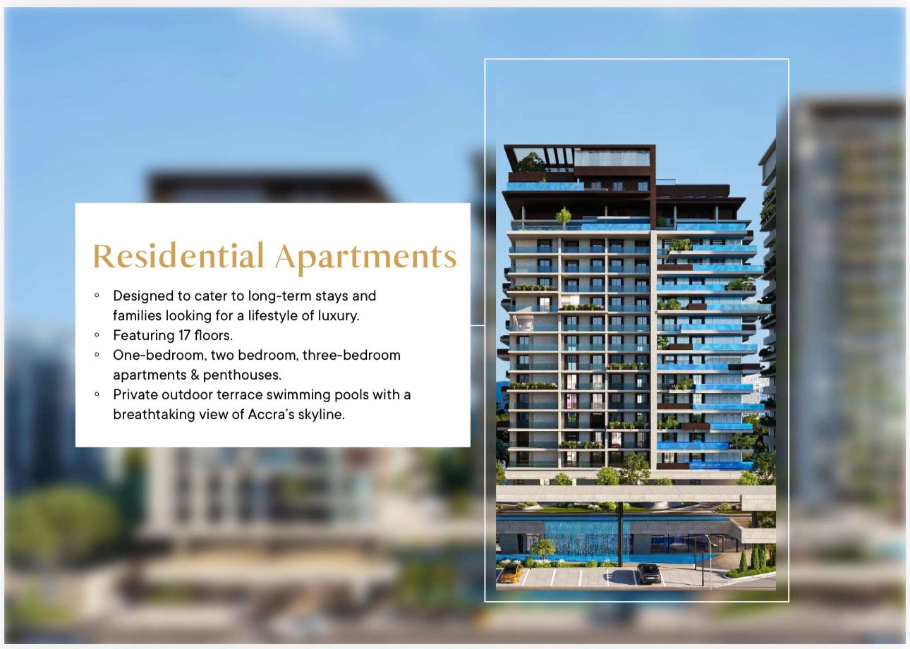 The Address — Studio One Two and Three Bedroom Ultra Luxury Serviced Apartments — Holiday Homes — Hotel and Residential Homes — Unlimited Wellness Amenities — Roman Ridge Accra Ghana New ✨