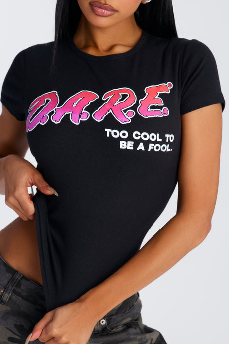 DARE Too Cool Baby Tee - Black