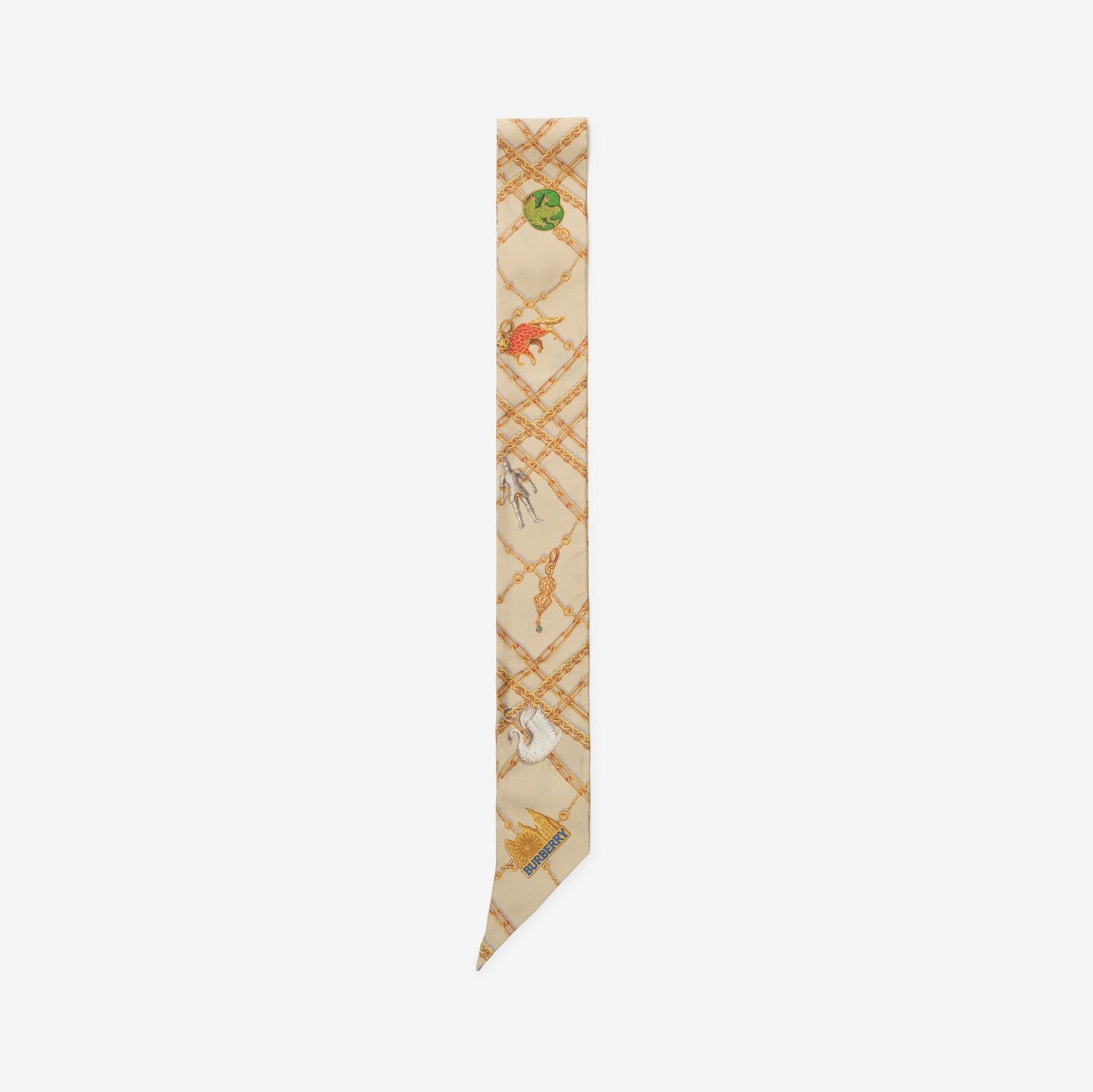 Skinny Check Charm Silk Scarf