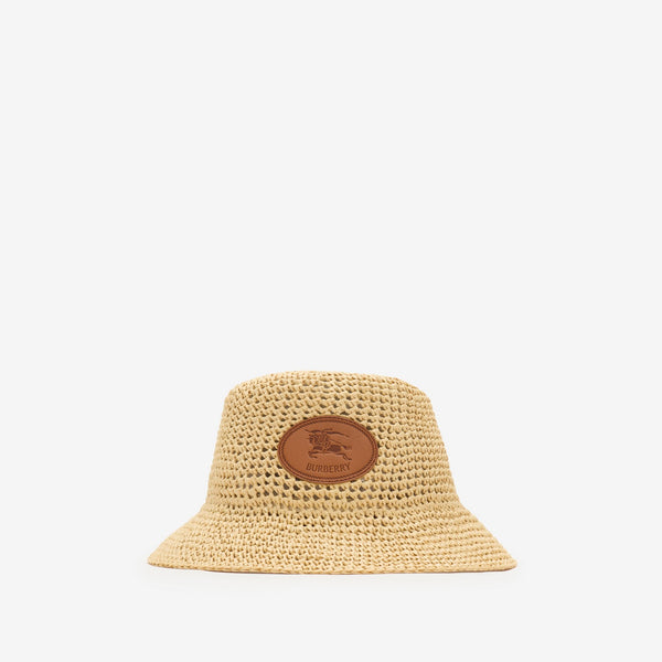 Knight Stamp Raffia-effect Bucket Hat