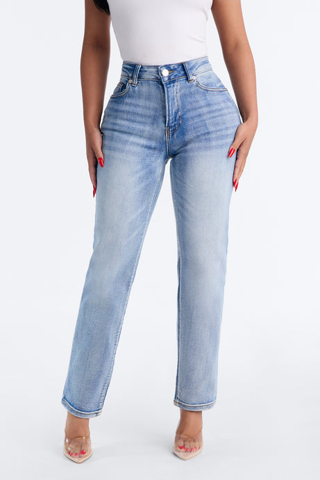 Loz Feliz Slim Fit Ankle Straight Leg Jeans - Light Wash