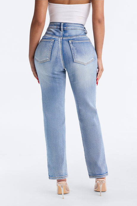 Loz Feliz Slim Fit Ankle Straight Leg Jeans - Light Wash