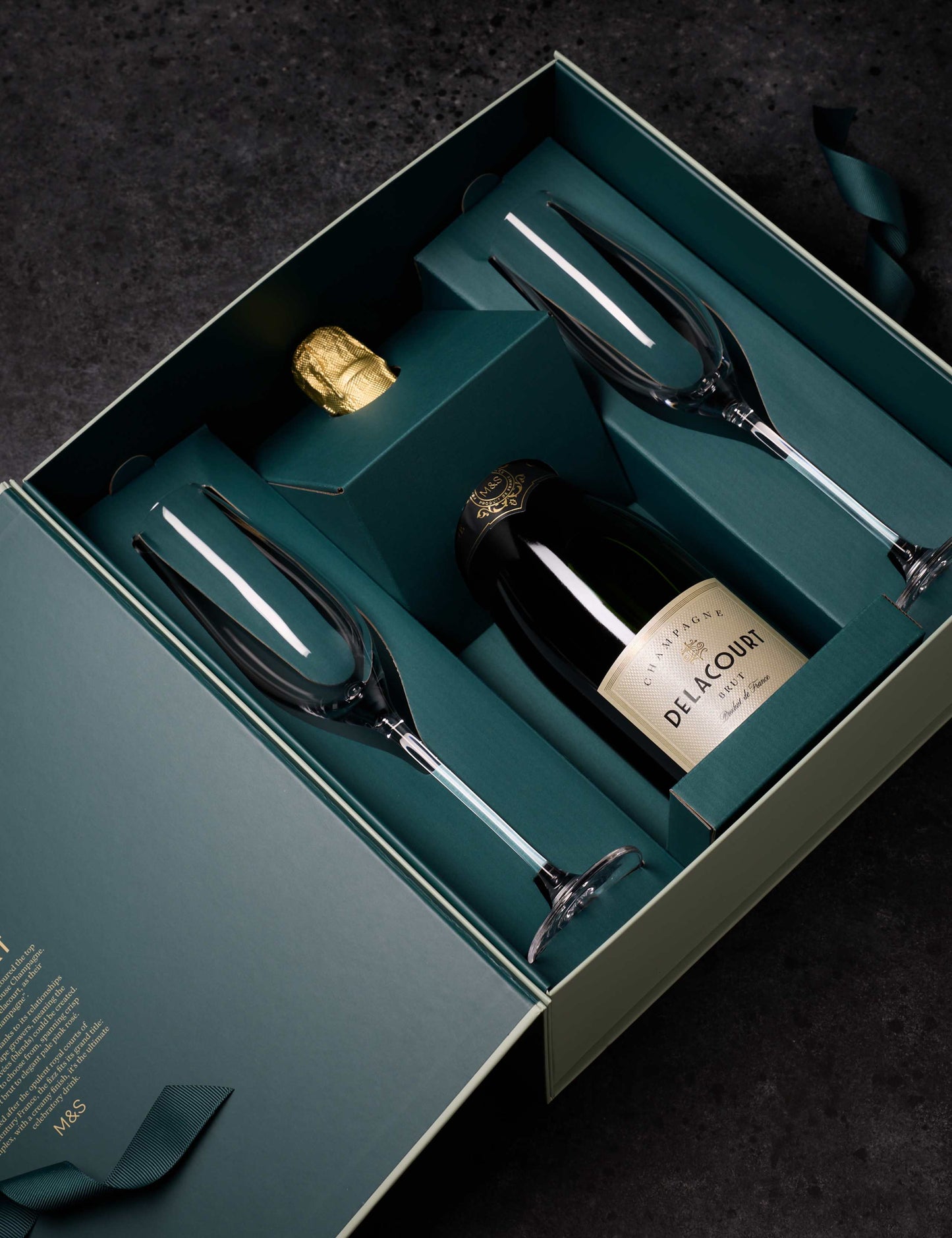 Delacourt Champagne & Glasses Gift
