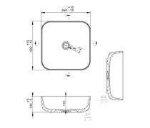 Delia 400mm Ceramic Square Washbowl & Waste
