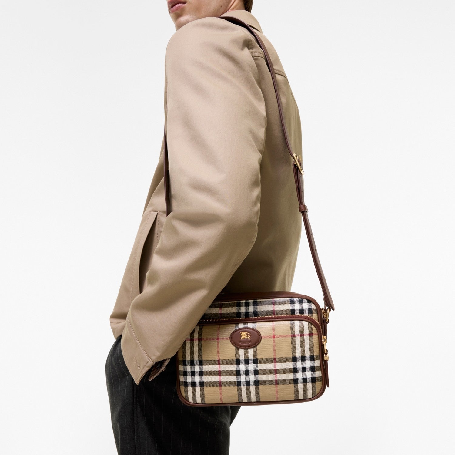 Check Pocket Crossbody Bag