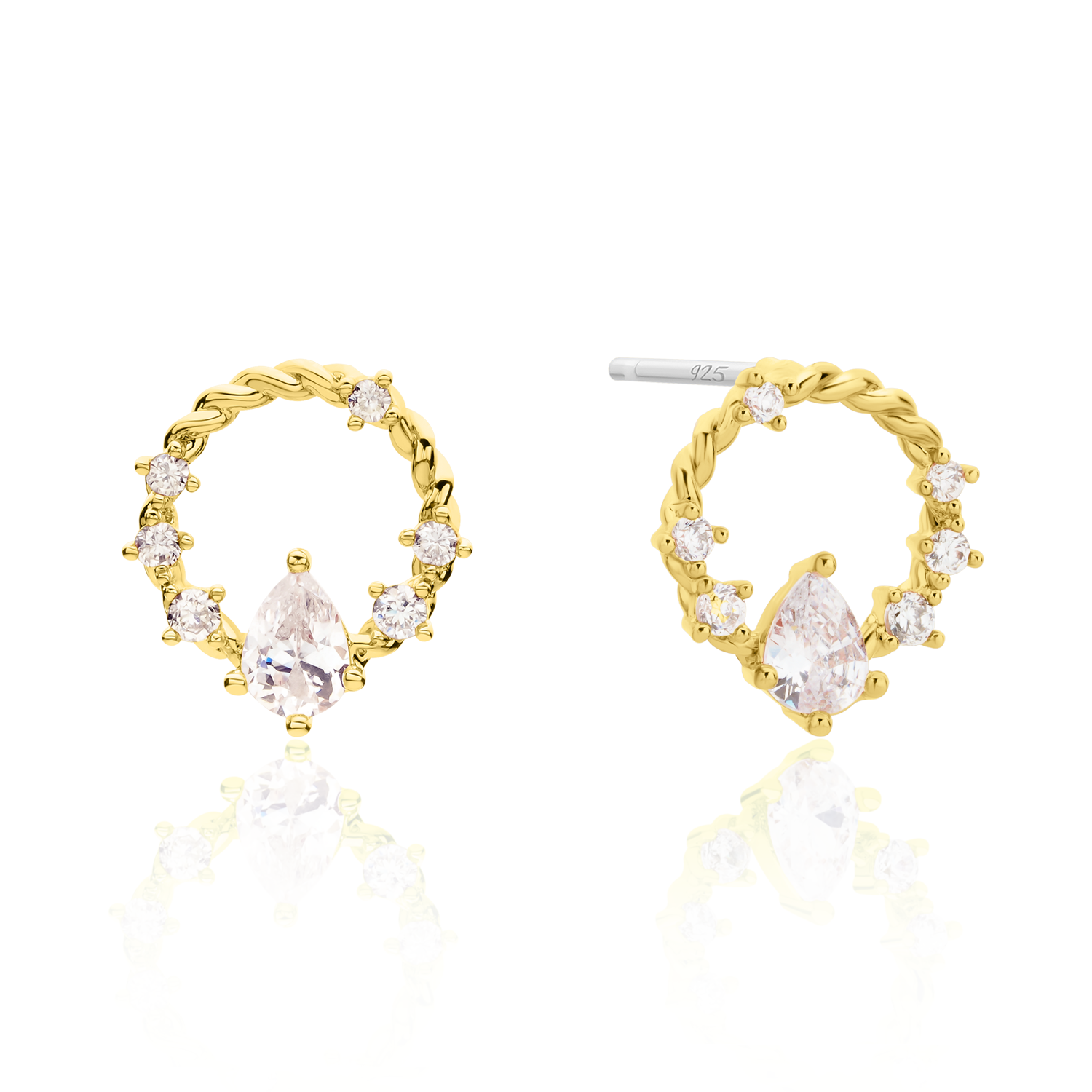 Cubic circle rope earrings-0