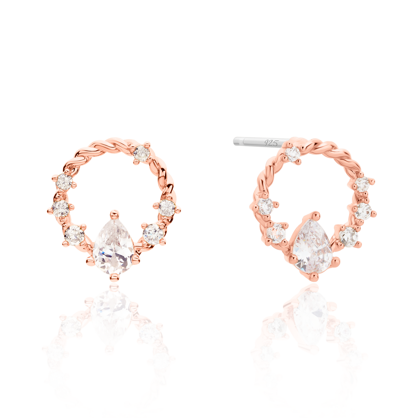 Cubic circle rope earrings-2