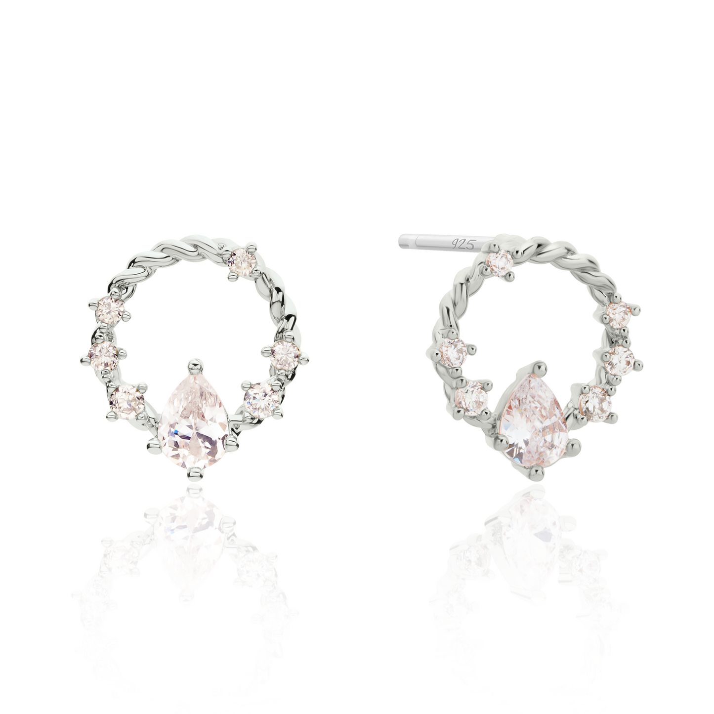 Cubic circle rope earrings-1