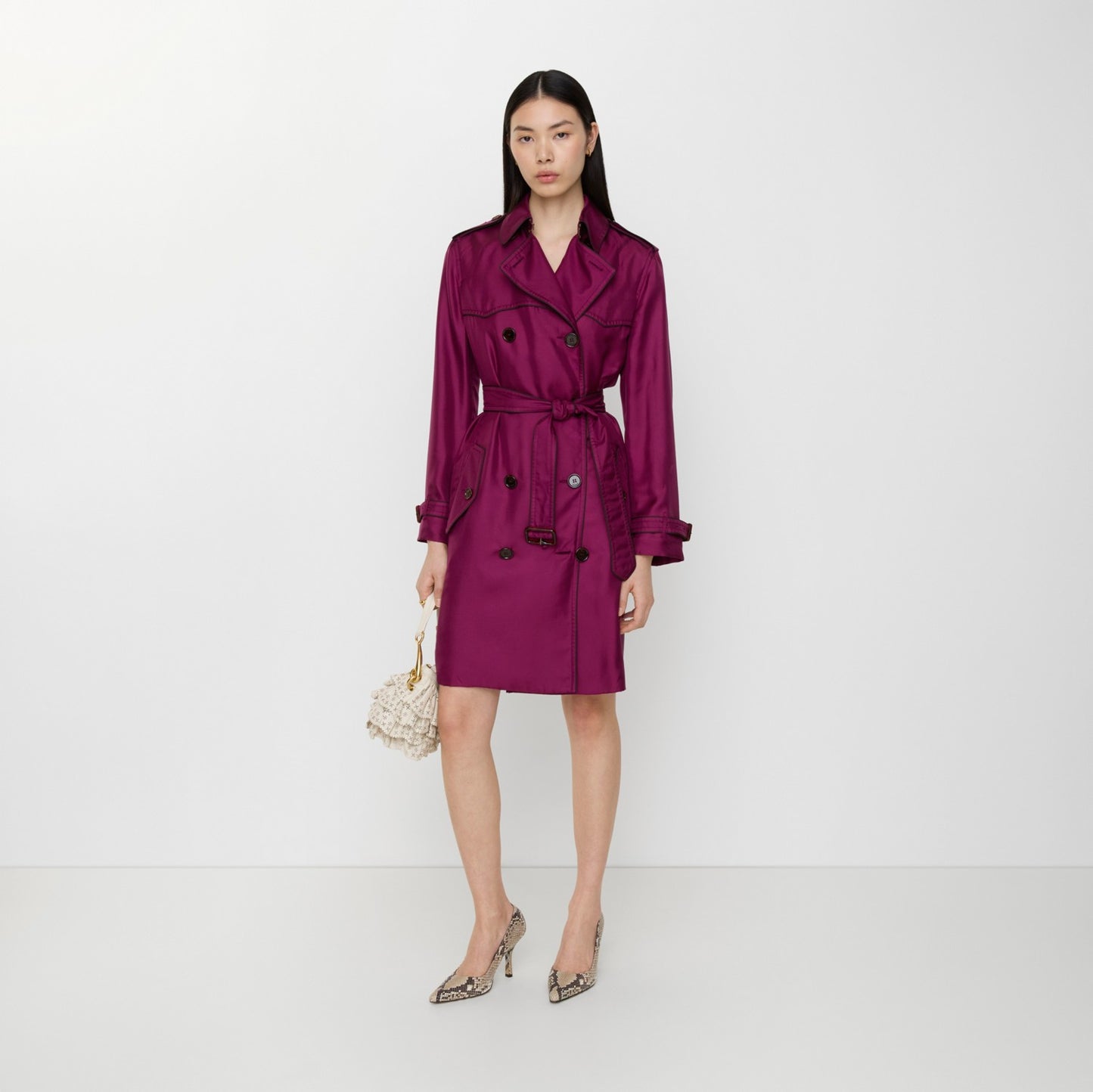 Long Silk Foxfield Trench Coat