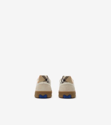 Leather, Suede and Check Terrace Sneakers