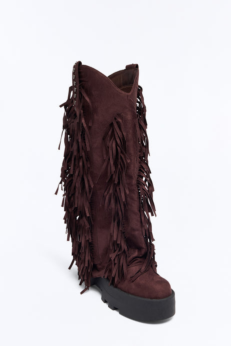 Ember Fringe Knee High Boots
