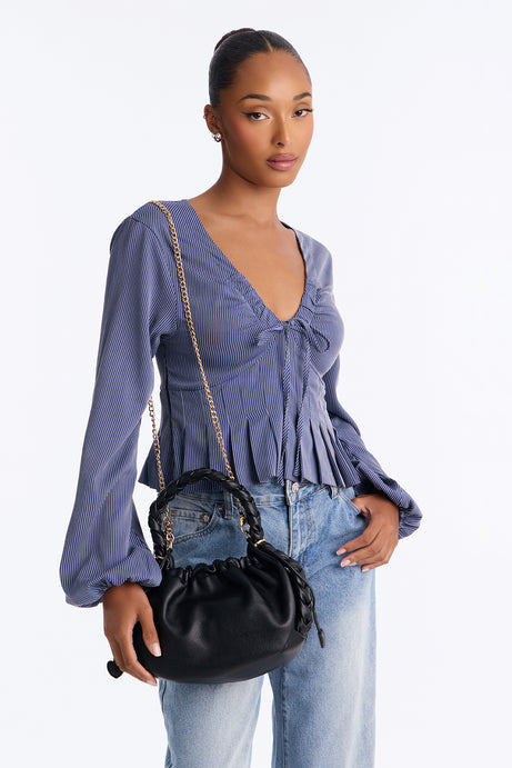 Pull Me Closer Faux Leather Crossbody Handbag