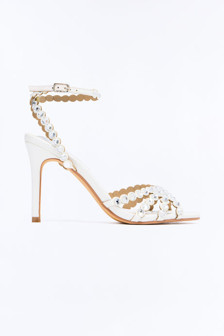 Look Back Rhinestone Heeled Sandals