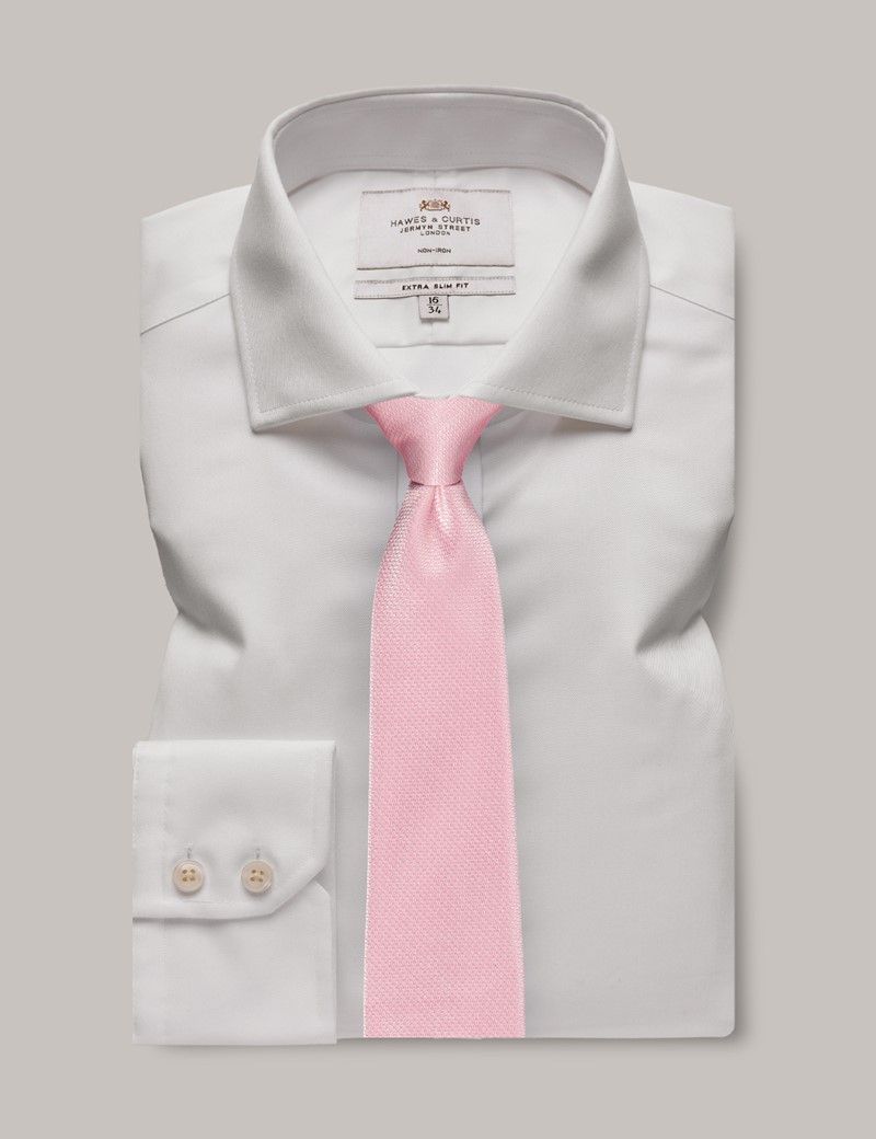 Extra Slim Fit White Twill Non-Iron Shirt