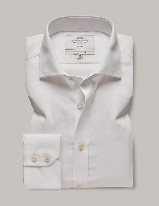 Extra Slim Fit White Twill Non-Iron Shirt