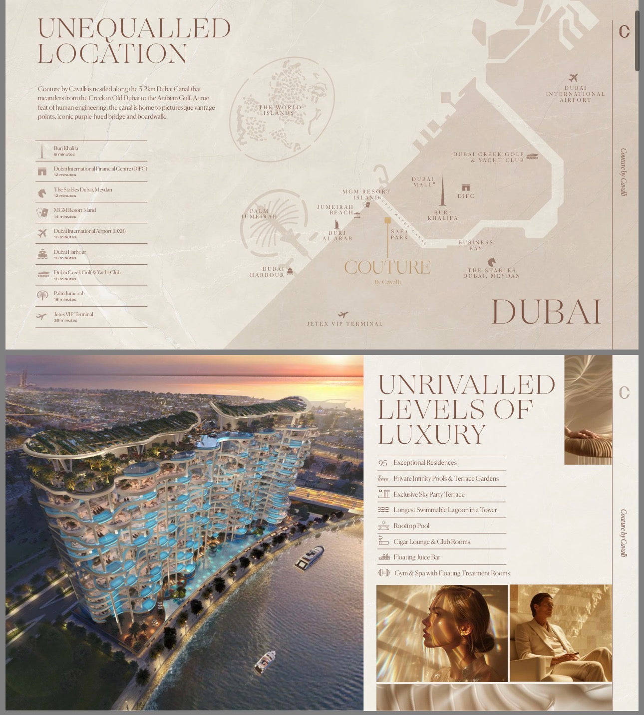 Couture by Cavali — 3 4 5 6 Bedroom Ultra Luxury Residences and Penthouses — Masterpiece Lifestyle Experience — Dubai UAE
